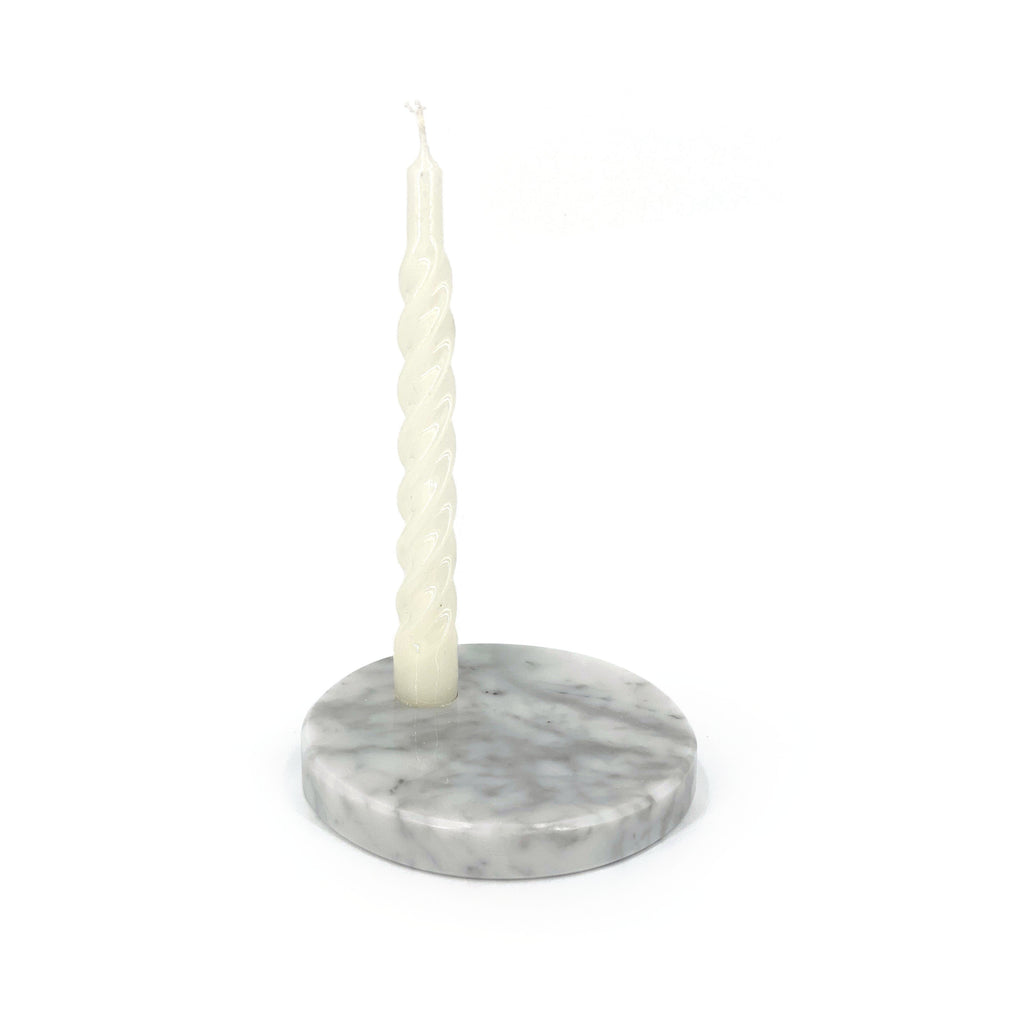 Marble Candle Holder, CARRARA MARBLE - SOLID MARBLE