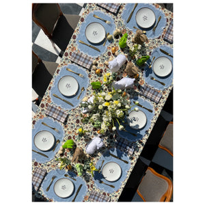 Era Scalloped Linen Placemats , PASTEL BLUE - SET OF TWO