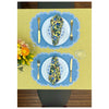 Era Scalloped Linen Placemats , PASTEL BLUE - SET OF TWO