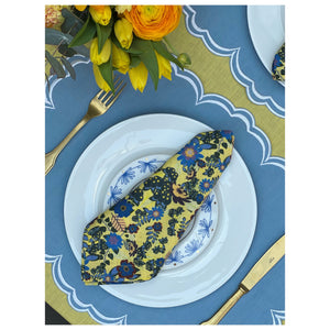 Era Scalloped Linen Placemats , PASTEL BLUE - SET OF TWO