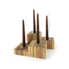 Wood Candle Holders - SET OF FOUR