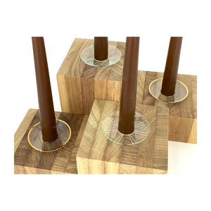 Wood Candle Holders - SET OF FOUR
