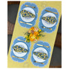 Era Scalloped Linen Placemats , PASTEL BLUE - SET OF TWO