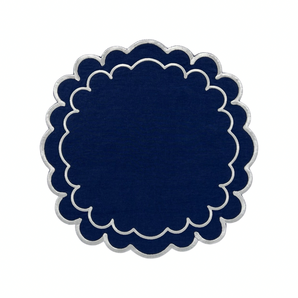 Teti Scalloped Linen Placemats - SET OF TWO
