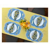 Era Scalloped Linen Placemats , PASTEL BLUE - SET OF TWO