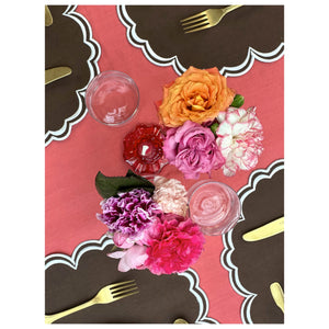 Era Scalloped Linen Placemats , TABACO - SET OF TWO