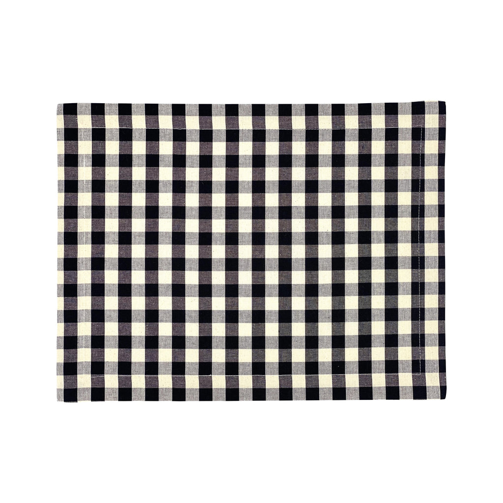 Picnic Placemats , CHECK BLACK - SET OF FOUR