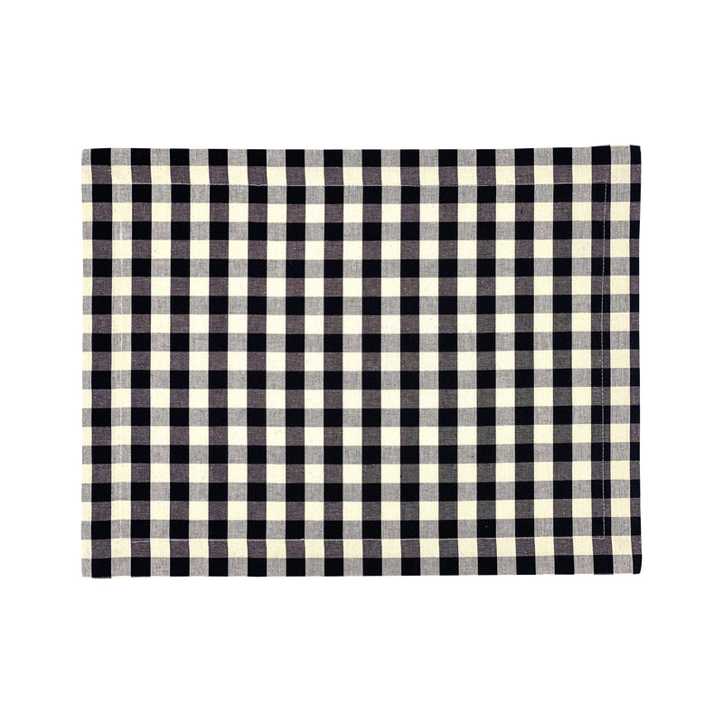 Picnic Placemats , CHECK BLACK - SET OF FOUR