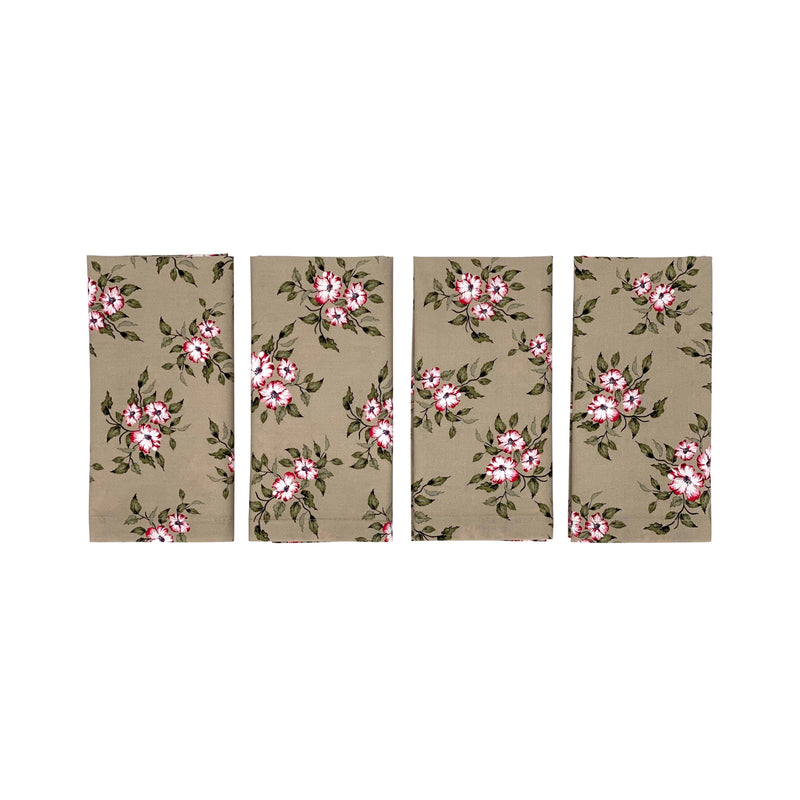 Flora Organic Cotton Napkins, DESERT ROSE - SET OF FOUR