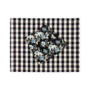 Picnic Placemats , CHECK BLACK - SET OF FOUR