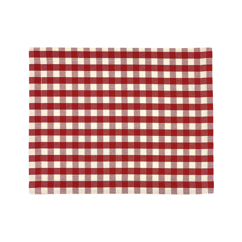 Picnic Placemats, CHECK RED - SET OF FOUR
