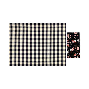 Picnic Placemats , CHECK BLACK - SET OF FOUR