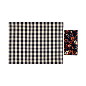 Picnic Placemats , CHECK BLACK - SET OF FOUR