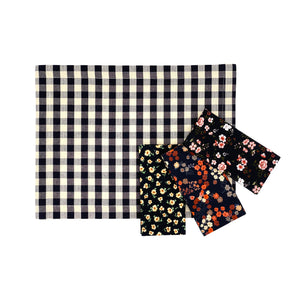 Picnic Placemats , CHECK BLACK - SET OF FOUR