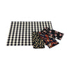 Picnic Placemats , CHECK BLACK - SET OF FOUR