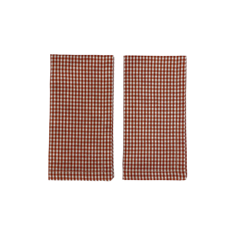 Bonnie Linen Napkins, BRICK - SET OF TWO