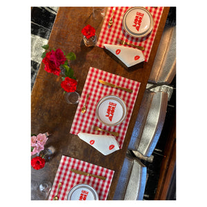 Picnic Placemats, CHECK RED - SET OF FOUR