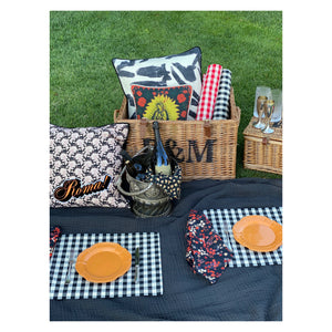 Picnic Placemats , CHECK BLACK - SET OF FOUR