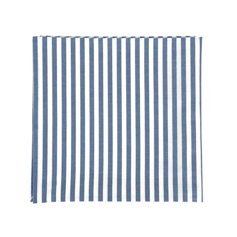 Party Tablecloth, BLUE STRIPES - ITALIAN COTTON