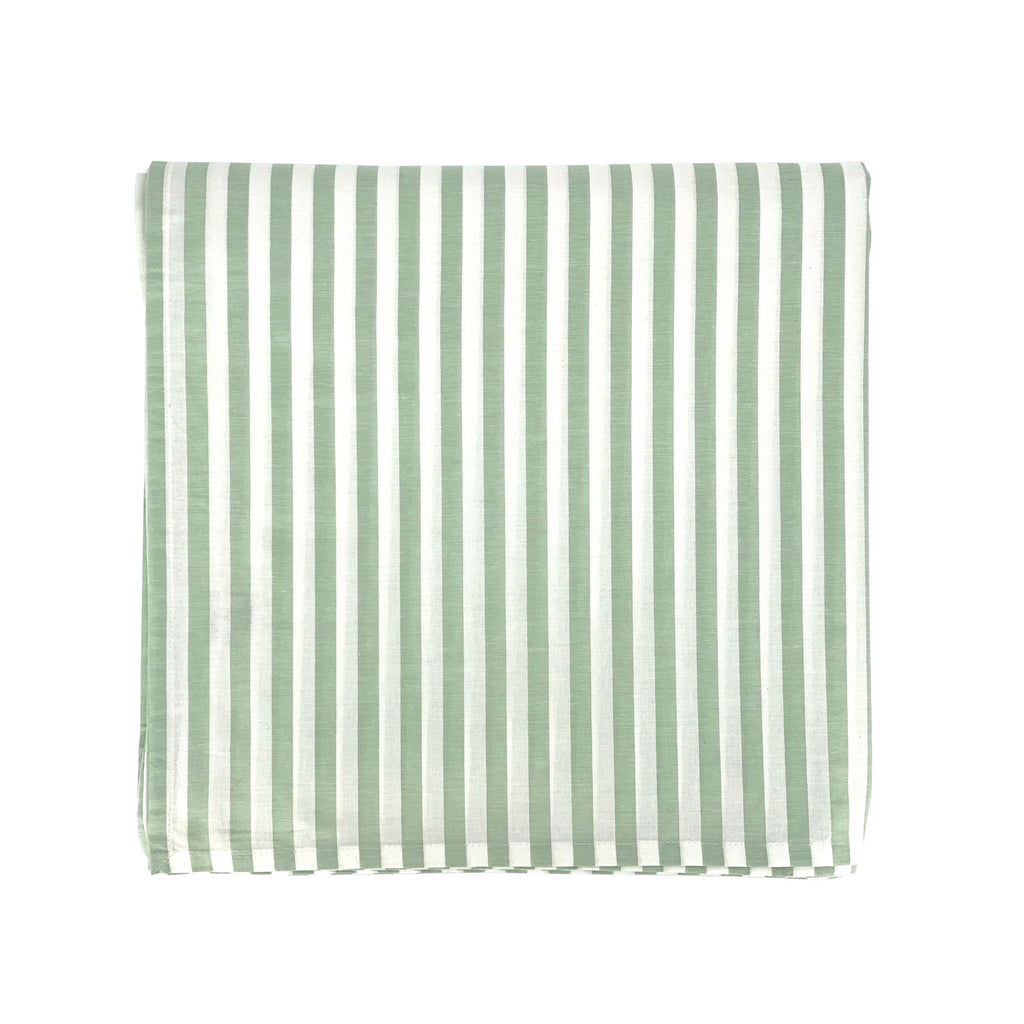 Party Tablecloth, GREEN STRIPES - ITALIAN COTTON