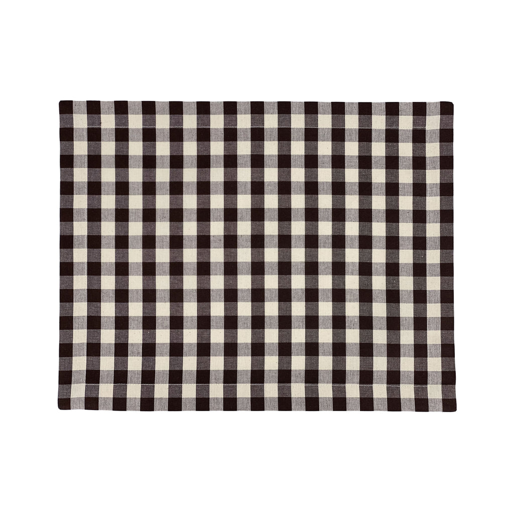 Picnic Placemats , CHECK BROWN - SET OF FOUR