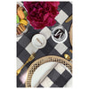 Grid Linen Tablecloth - HAND PAINTED