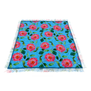 Opi Frayed Edge Linen Placemats, SKY BLUE - SET OF TWO
