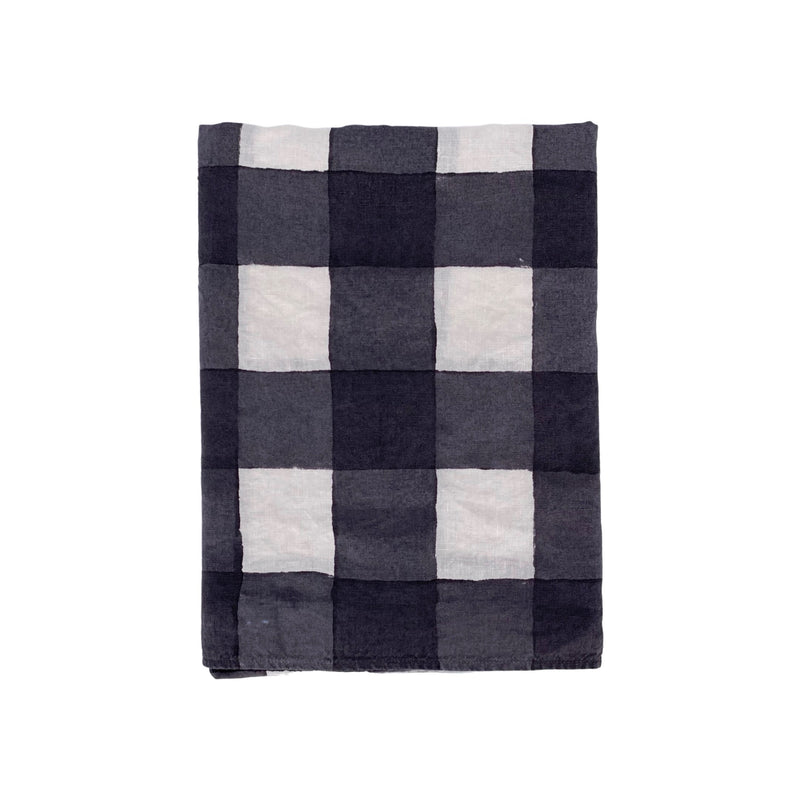 Grid Linen Tablecloth - HAND PAINTED