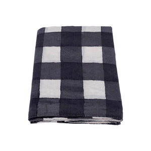 Grid Linen Tablecloth - HAND PAINTED